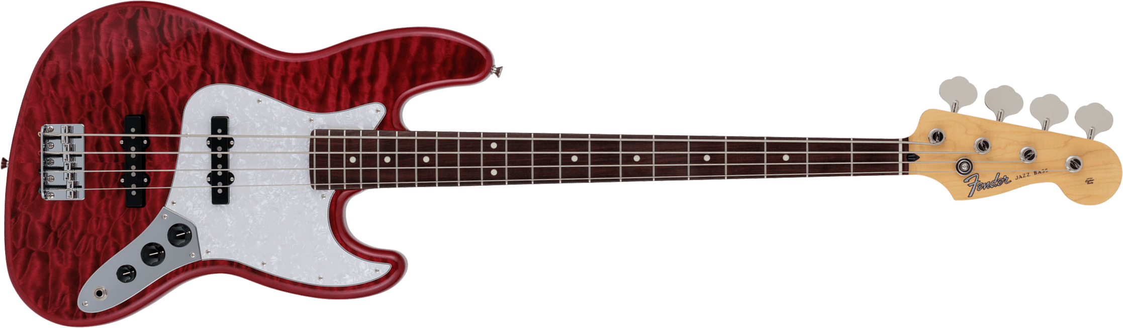 Fender Jazz Bass Hybrid Ii Mij Jap Rw - Quilt Red Beryl - Solid body electric bass - Main picture