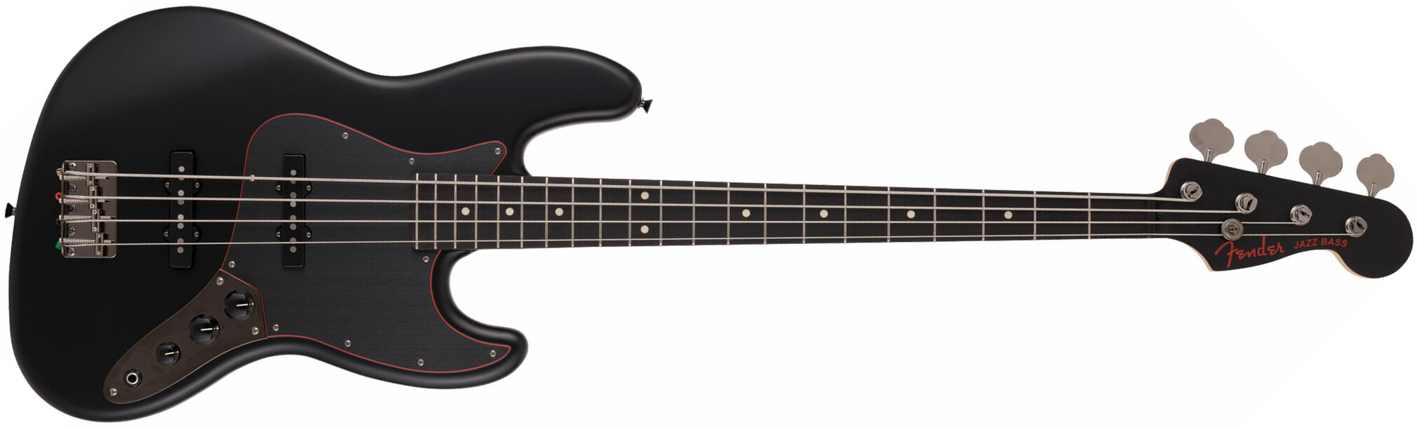 Fender Jazz Bass Noir Hybrid Ii Mij Jap 2s Trem Rw - Black Satin - Solid body electric bass - Main picture