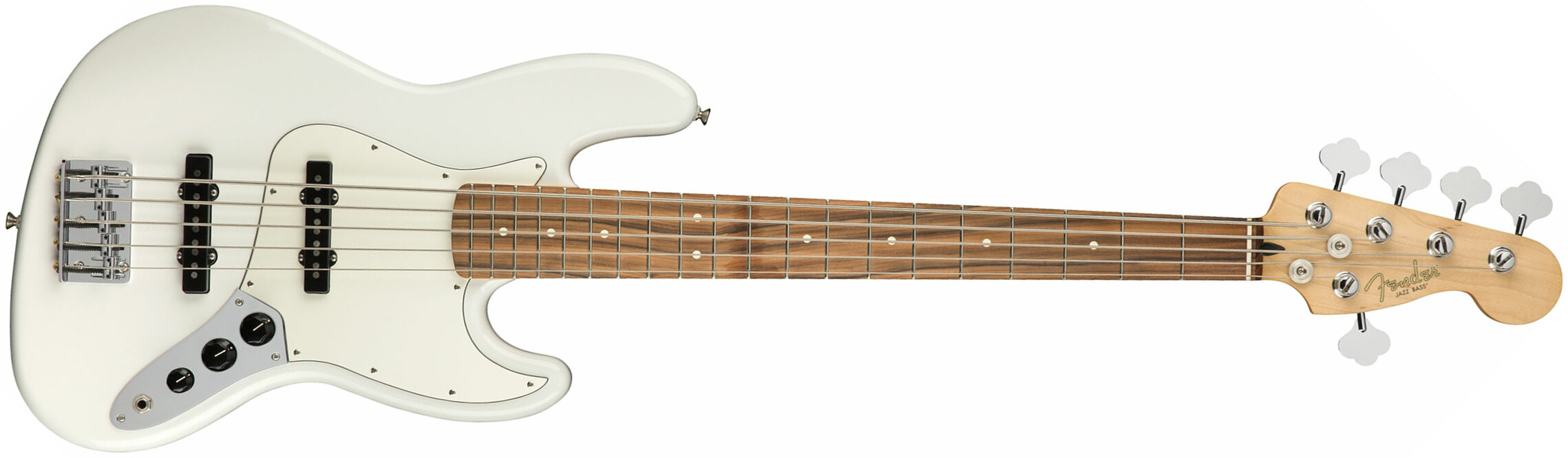 Fender Jazz Bass Player V 5-cordes Mex Pf - Polar White - Solid body electric bass - Main picture