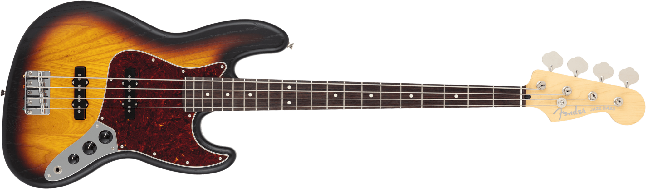 Fender Jazz Bass Raw Ash Mij Jap Rw - 3-color Sunburst Satin - Solid body electric bass - Main picture