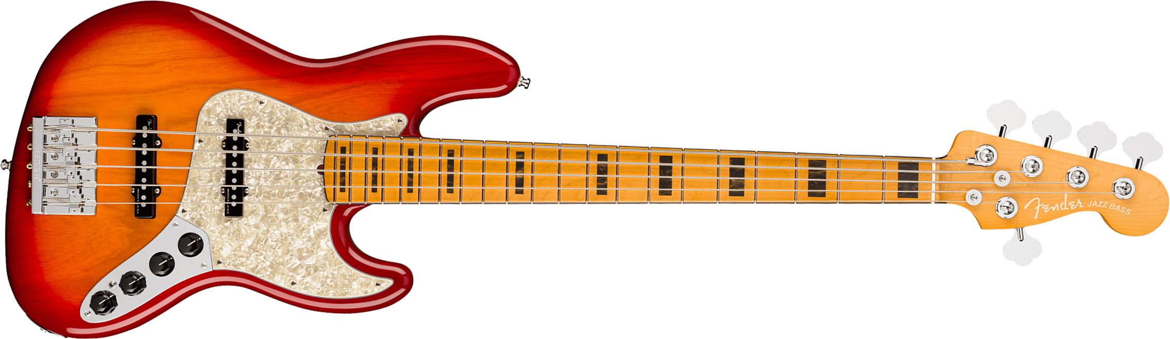 Fender Jazz Bass V American Ultra 2019 Usa 5-cordes Mn - Plasma Red Burst - Solid body electric bass - Main picture