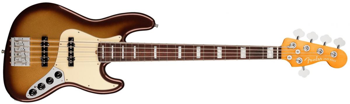Fender American Ultra Jazz Bass V (USA, RW) - mocha burst Solid 