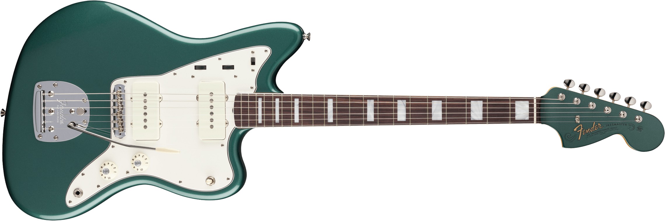 Fender Jazzmaster 1966 American Vintage Ii Usa 2s Trem Rw - Sherwood Green Metallic - Retro rock electric guitar - Main picture