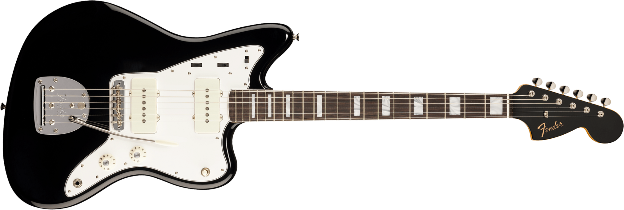 Fender Jazzmaster 1966 American Vintage Ii Usa 2s Trem Rw - Black - Retro rock electric guitar - Main picture