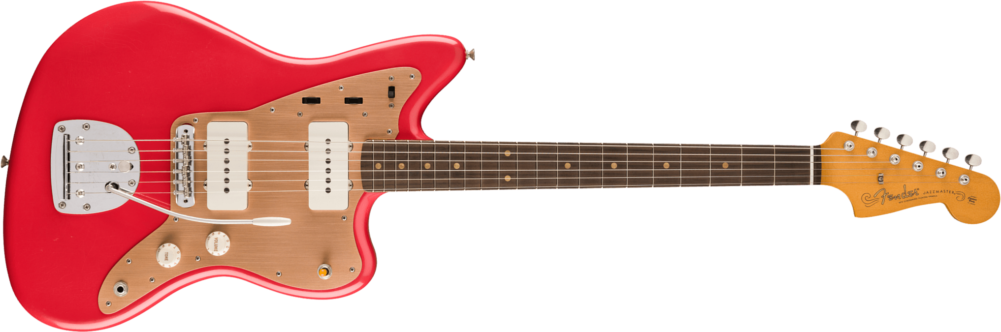 Fender Jazzmaster 50s Road Worn Vintera 2 Mex 2s Trem Rw - Fiesta Red - Retro rock electric guitar - Main picture