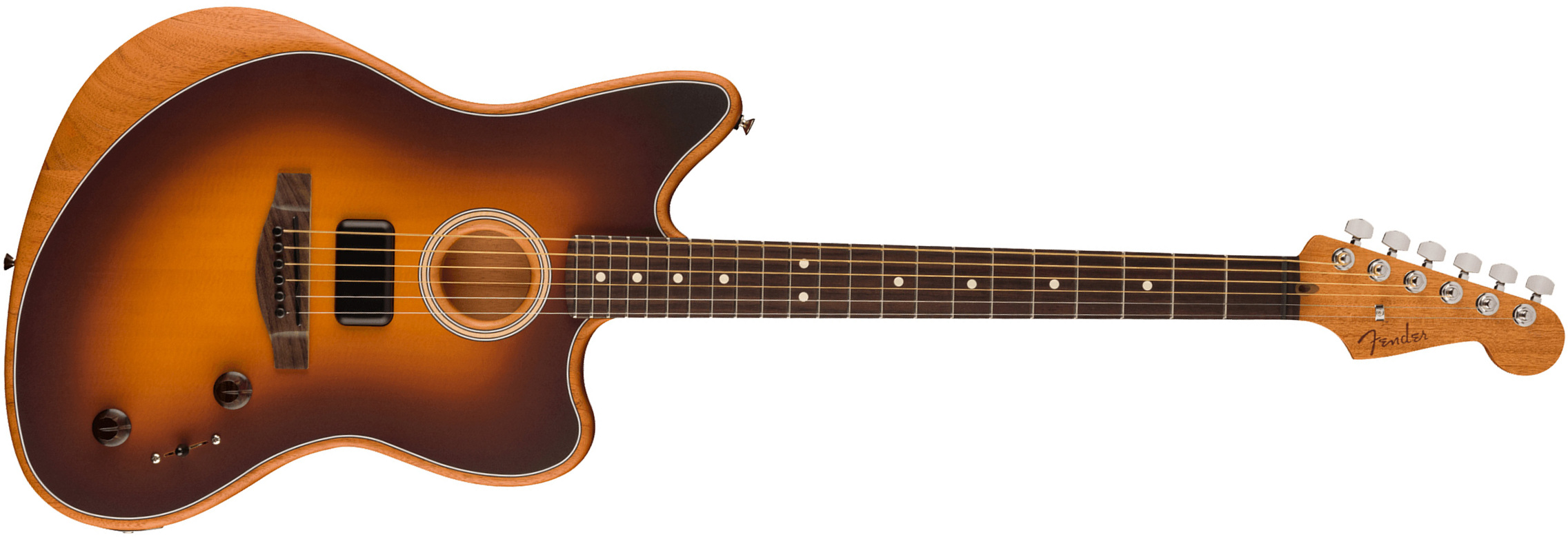 Fender Jazzmaster Acoustasonic Player Mex Epicea Acajou Rw - 2-color Sunburst - Electro acoustic guitar - Main picture