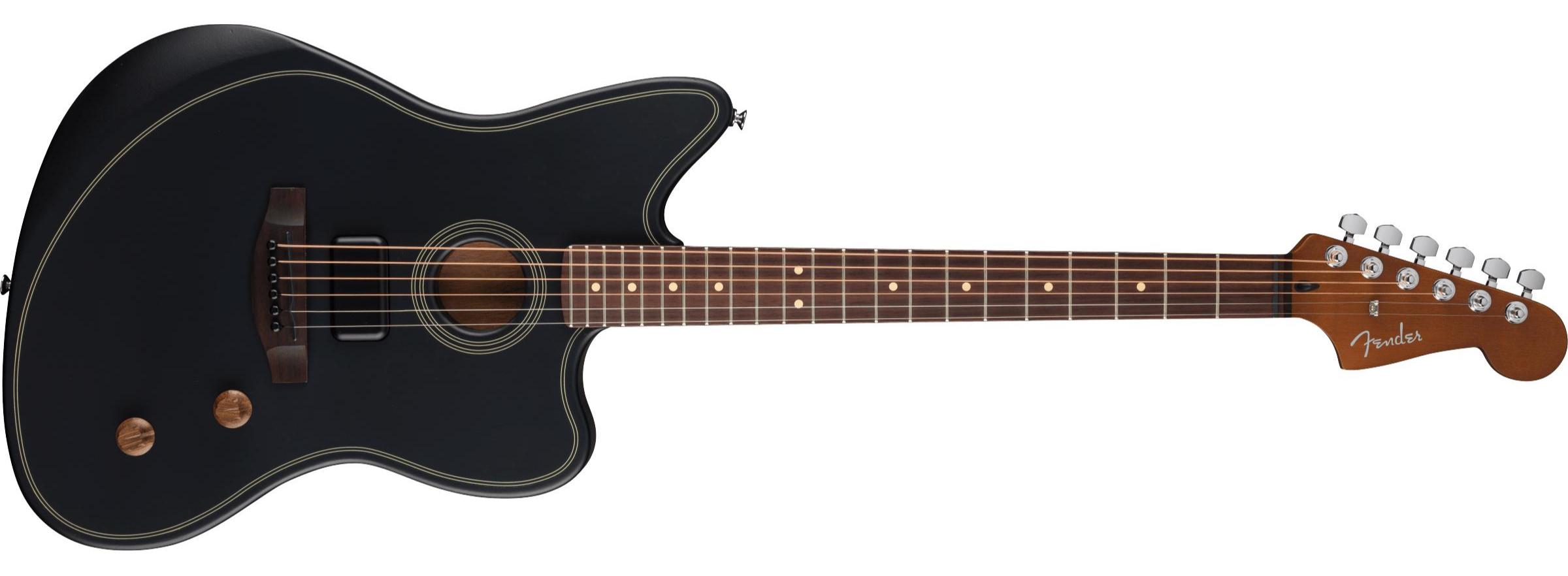 Fender Jazzmaster Acoustasonic Standard - Black - Folk guitar - Main picture
