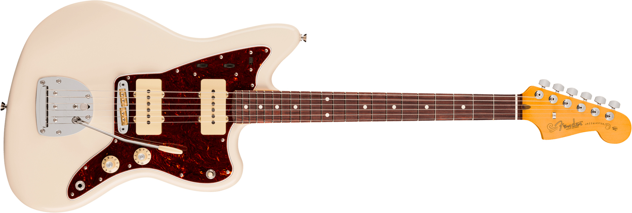 Fender Jazzmaster American Pro. Usa  2s Trem Rw - Olympic White - Retro rock electric guitar - Main picture
