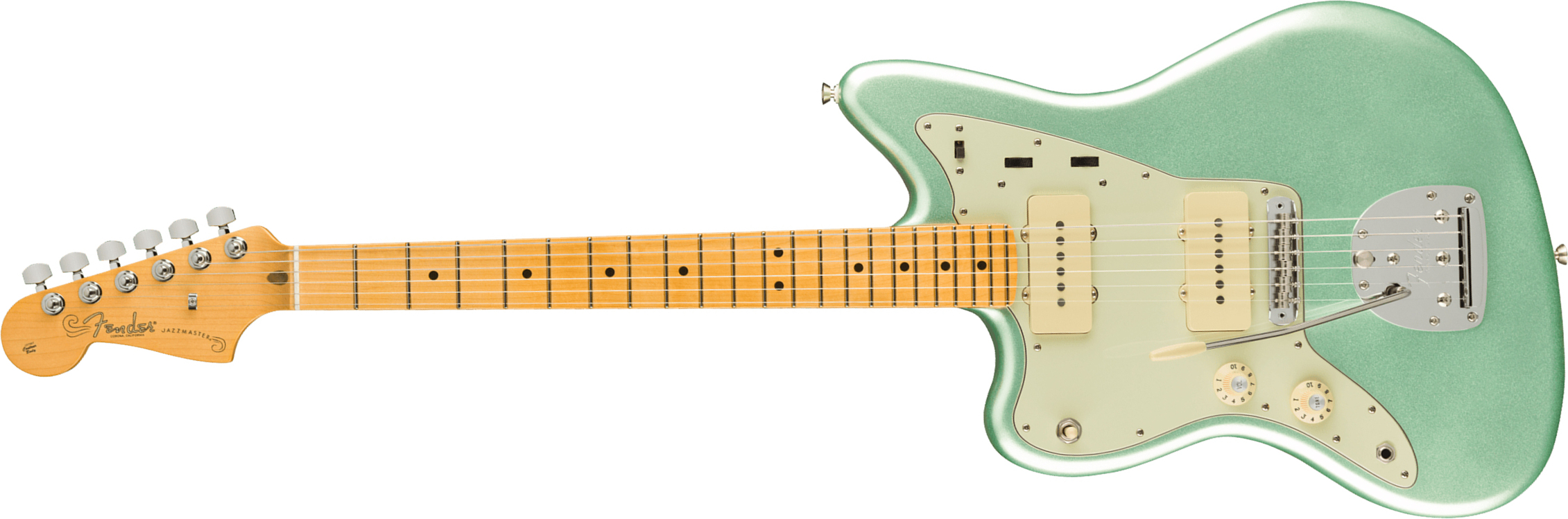 Fender Jazzmaster American Professional Ii Lh Gaucher Usa Mn - Mystic Surf Green - Left-handed electric guitar - Main picture