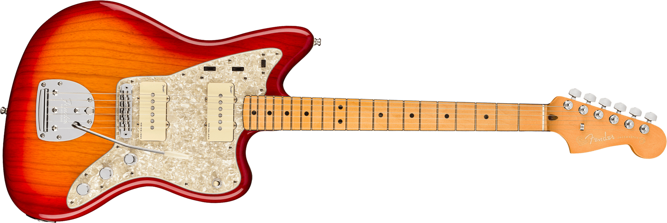 Fender Jazzmaster American Ultra 2019 Usa Mn - Plasma Red Burst - Retro rock electric guitar - Main picture
