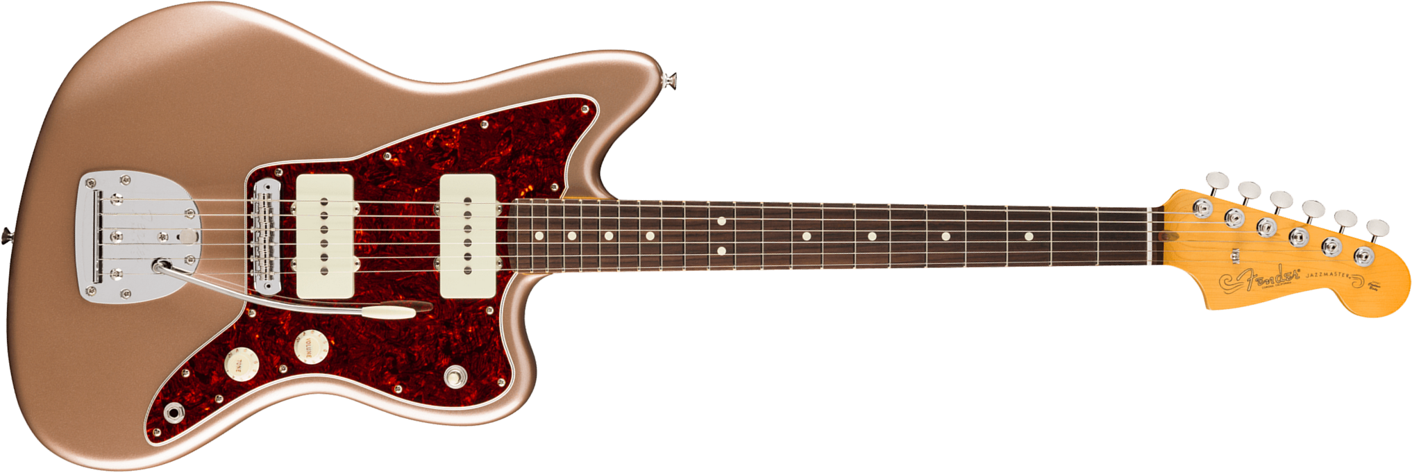 Fender Jazzmaster Classic American Pro Usa 2s Trem Rw - Faded Firemist Gold - Retro rock electric guitar - Main picture