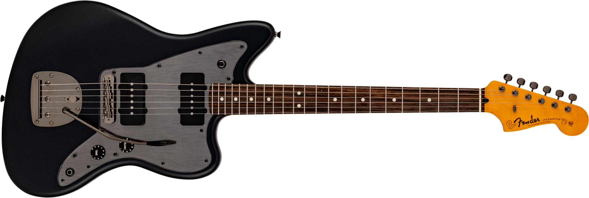 Fender Jazzmaster Hybrid Ii Mij Ltd Jap 2s Trem Rw - Matte Phantom Black - Retro rock electric guitar - Main picture