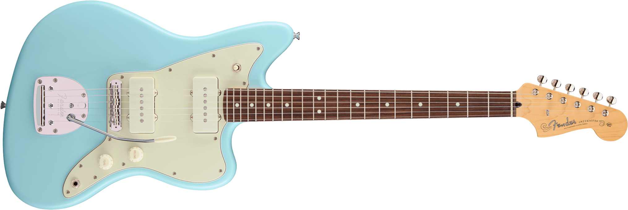 Fender Jazzmaster Hybrid Ii Mij Ltd Jap 2s Trem Rw - Daphne Blue - Retro rock electric guitar - Main picture