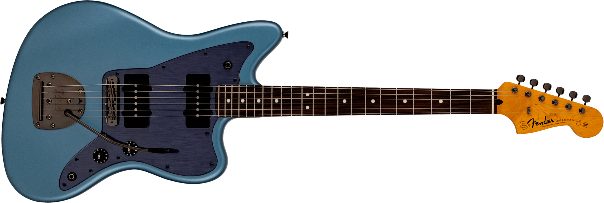 Fender Jazzmaster Hybrid Ii Mij Ltd Jap 2s Trem Rw - Matte Aero Blue Satin Metallic - Retro rock electric guitar - Main picture