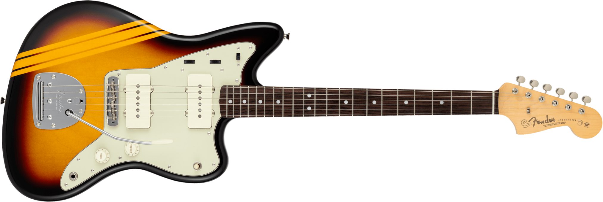 Fender Jazzmaster Traditional 60s Mij Trem 2s Rw - Competition 3-color Sunburst / Aged Natural - Retro rock electric guitar - Main picture