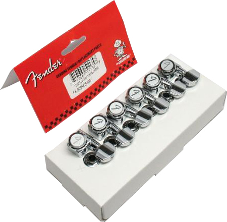 Fender Jeu Guit. Strat Ou Tele Usa American Deluxe 6x1 Polished Chrome - Tuning machine - Main picture