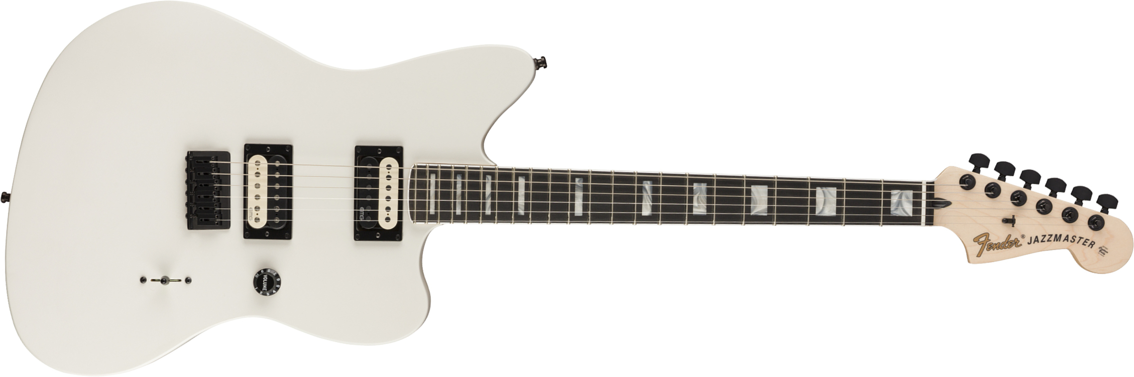 Fender Jim Root Jazzmaster V4 Mex Signature Hh Emg Ht Eb - Artic White - Retro rock electric guitar - Main picture