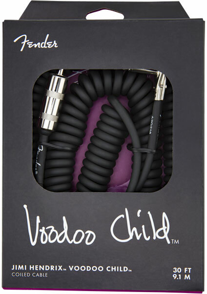Fender Jimi Hendrix Voodoo Child Cable Instrument Spirale Droit/coude 30inc/9.1m Black - Cable - Main picture