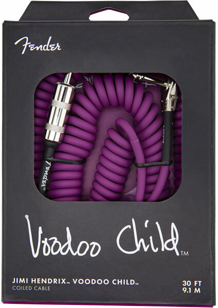 Fender Jimi Hendrix Voodoo Child Cable Instrument Spirale Droit/coude 30inc/9.1m Purple - Cable - Main picture