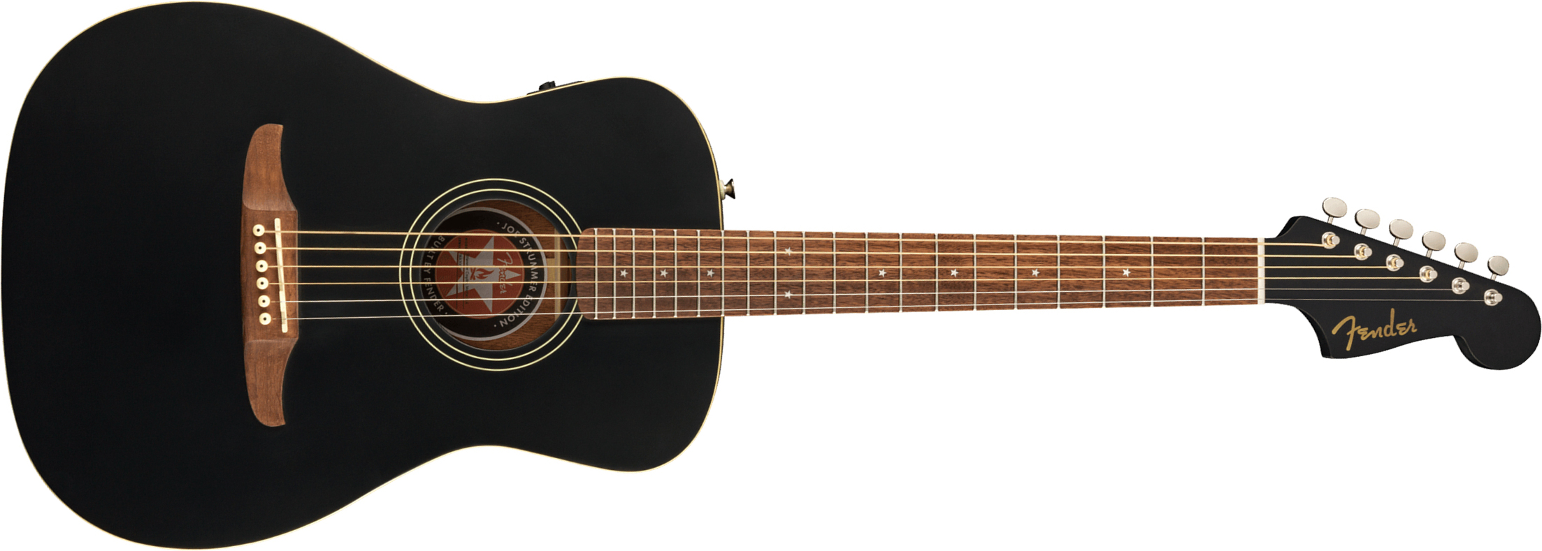 Fender Joe Strummer Campfire Signature Concert Epicea Acajou Wal +housse - Matte Black - Electro acoustic guitar - Main picture