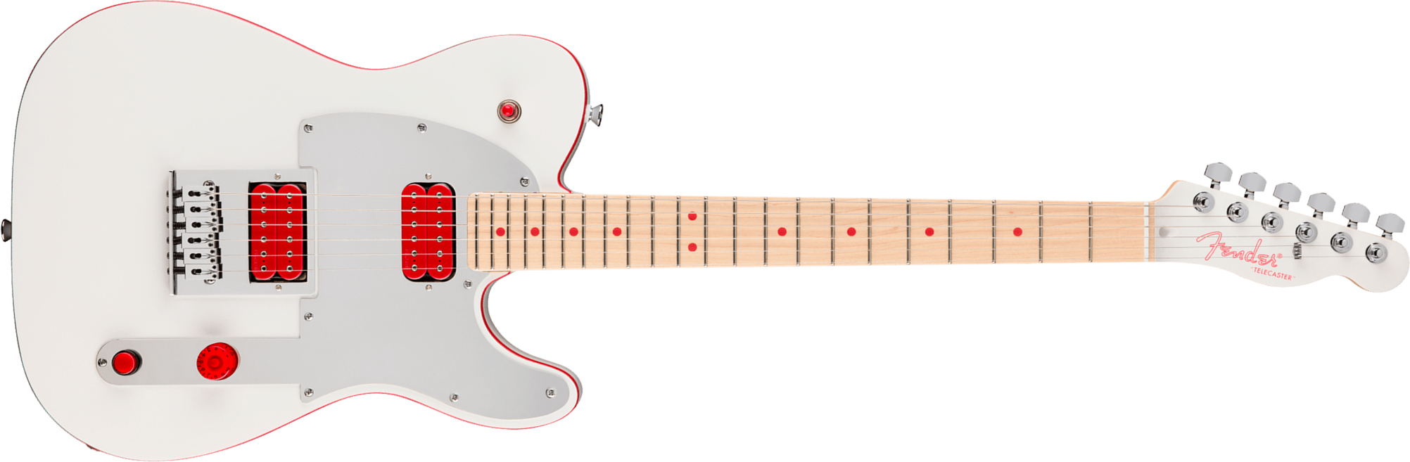Fender John Five Tele Ghost Signature Ind 2h Dimarzio Ht Mn - White - Signature electric guitar - Main picture