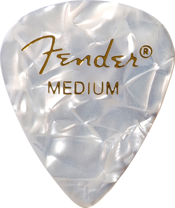 Fender Lot De 12 351 Shape Premium Picks Medium White Moto - Guitar pick - Main picture