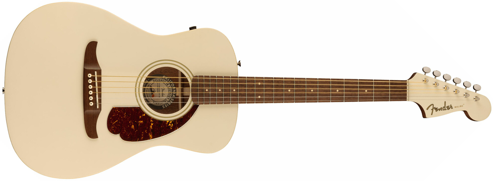 Fender Malibu Player 2023 Parlor Epicea Sapele Wal - Olympic White - Electro acoustic guitar - Main picture