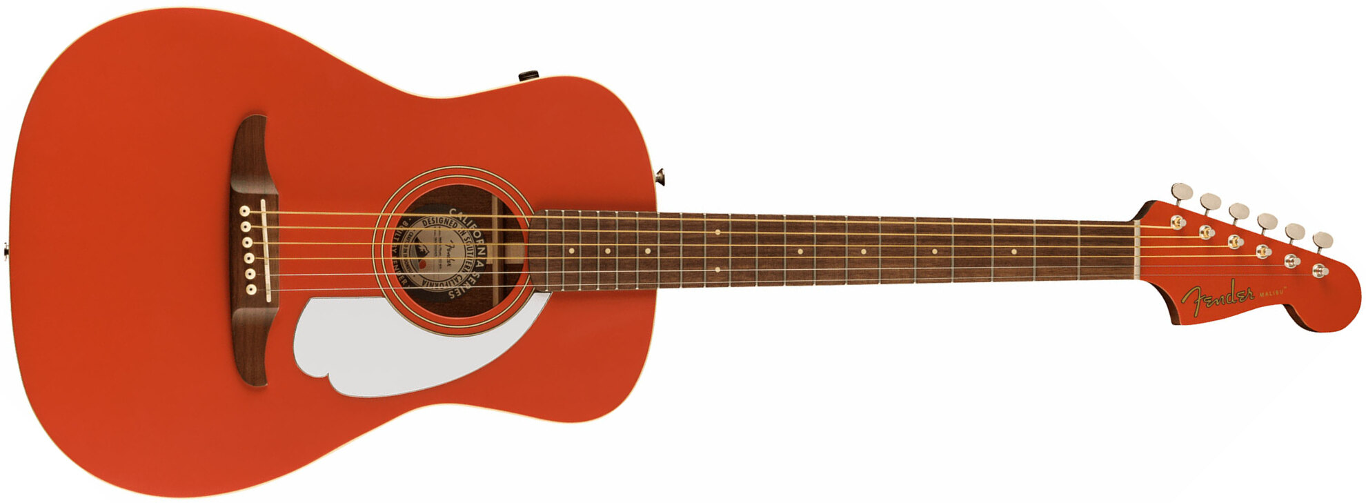 Fender Malibu Player 2023 Parlor Epicea Sapele Wal - Fiesta Red - Electro acoustic guitar - Main picture