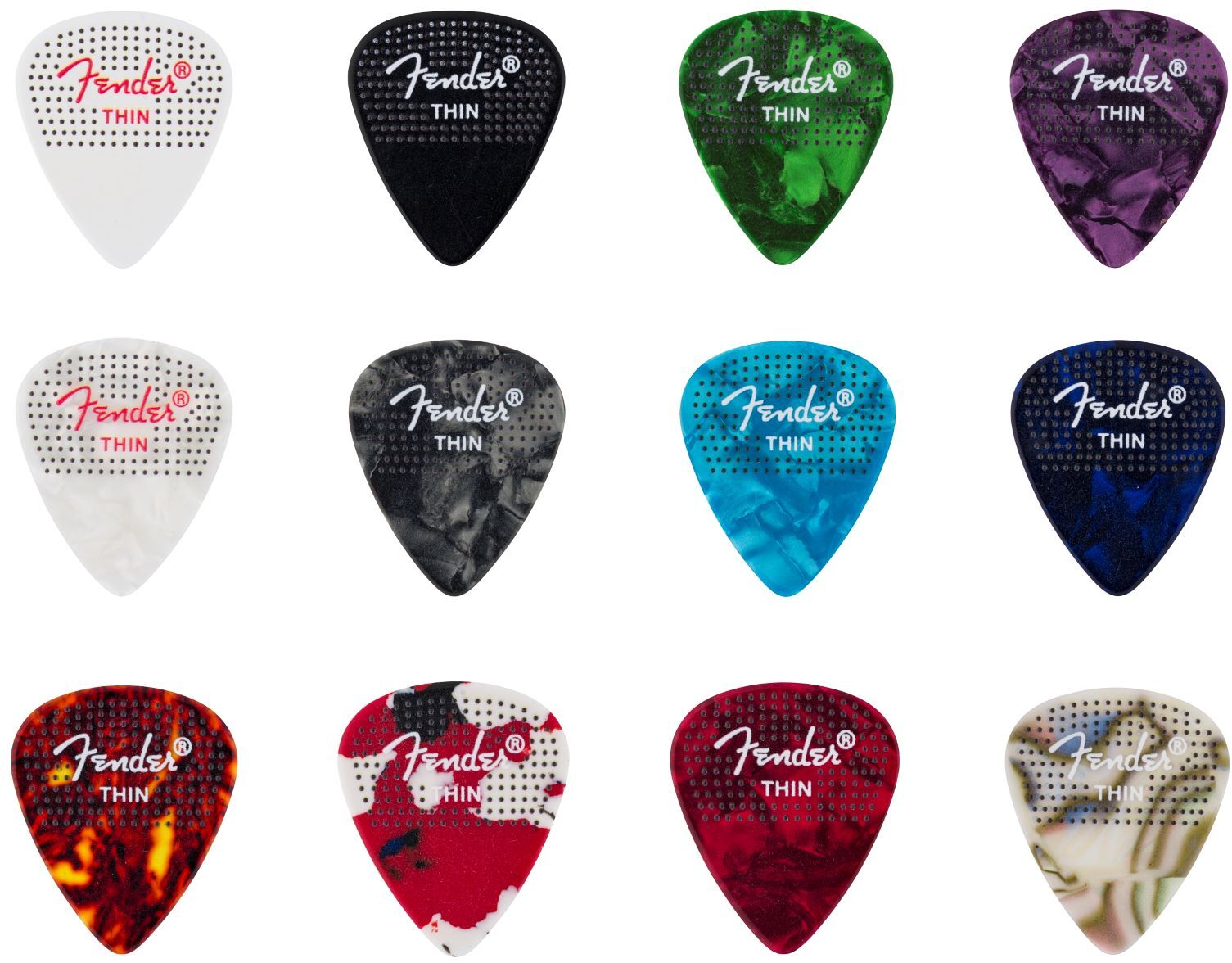 Fender Mediators 351 CelluloÏde À Points (pqt De 12) Moyen - Guitar pick - Main picture