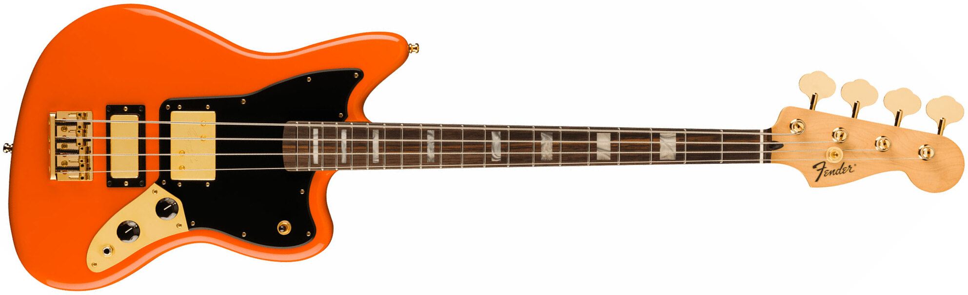 Fender Mike Kerr Jaguar Ltd Mex Signature Rw - Tiger's Blood Orange - Solid body electric bass - Main picture