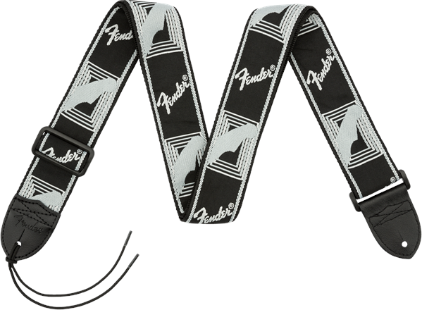 Fender Monogrammed Cotton 2inc.5cm Black Grey Dark Grey - Guitar strap - Main picture