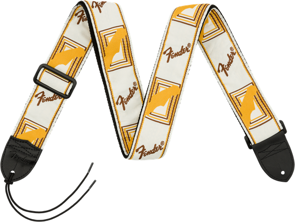 Fender Monogrammed Cotton 2inc.5cm White Brown Yellow - Guitar strap - Main picture