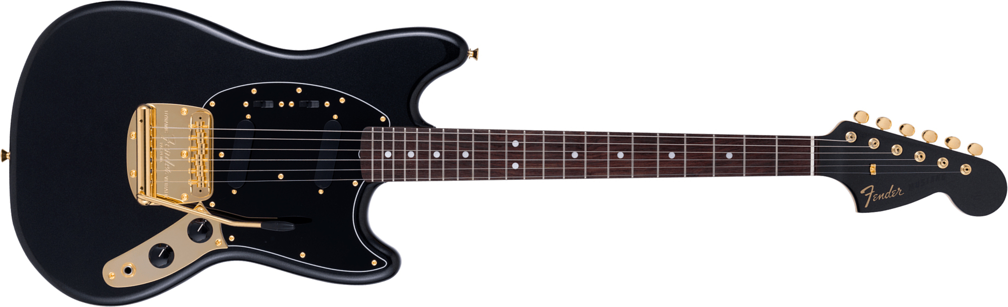 Fender Mustang 60s Traditional Mij Ltd Jap Shsc 2s Trem Rw - Black Pearl - Retro rock electric guitar - Main picture