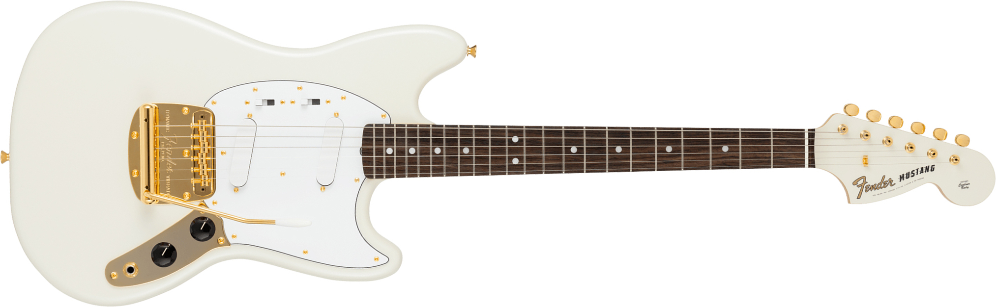Fender Mustang 60s Traditional Mij Ltd Jap Shsc 2s Trem Rw - White Pearl - Retro rock electric guitar - Main picture