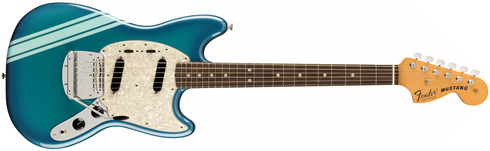 Fender Mustang 70s Competition Vintera 2 Mex 2s Trem Rw - Competition Blue - Retro rock electric guitar - Main picture