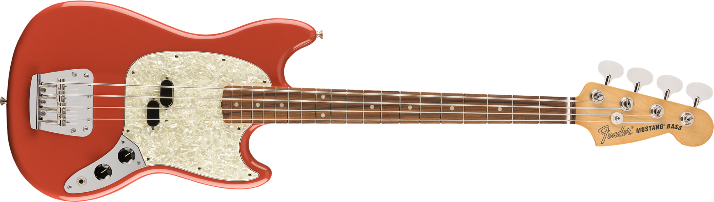 Fender Mustang Bass 60s Vintera Vintage Mex Pf - Fiesta Red - Electric bass for kids - Main picture
