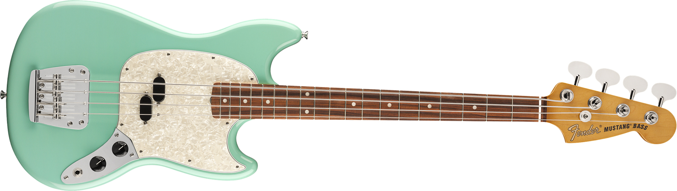 Fender Mustang Bass 60s Vintera Vintage Mex Pf - Seafoam Green - Electric bass for kids - Main picture