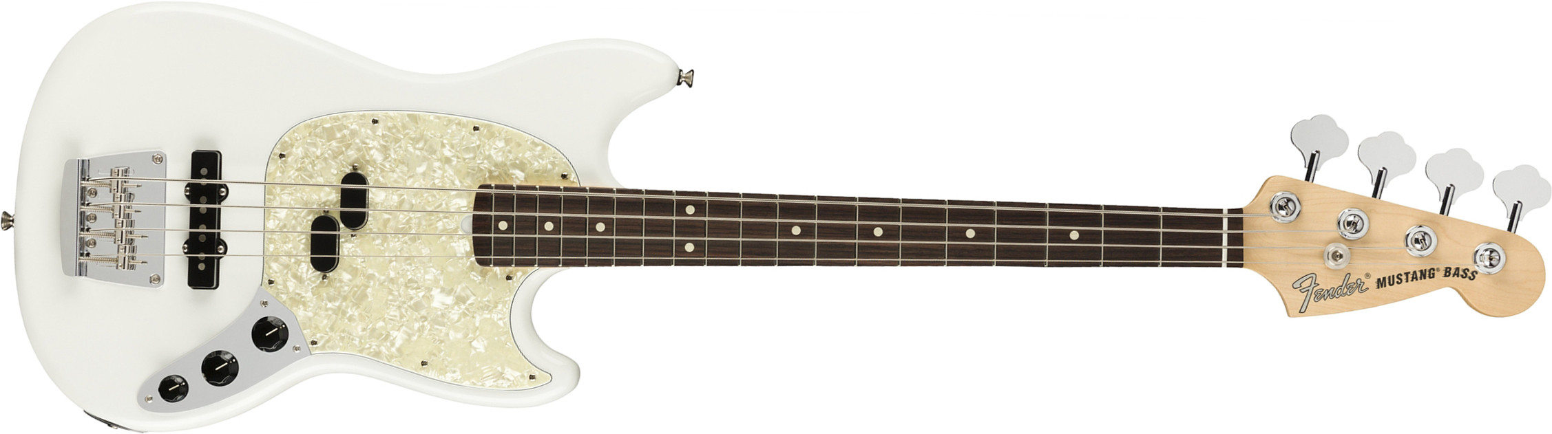 Fender Mustang Bass American Performer Usa Rw - Arctic White - Electric bass for kids - Main picture
