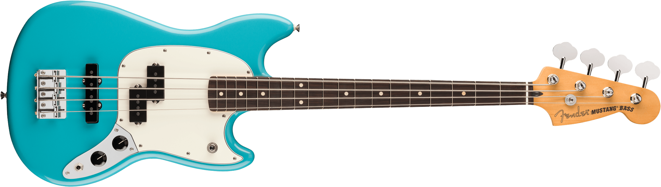 Fender Mustang Bass Pj Player Ii Mex Rw - Aquatone Blue - Solid body electric bass - Main picture