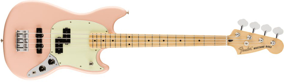Fender Mustang Bass Pj Player Ltd Mex Mn - Shell Pink - Electric bass for kids - Main picture