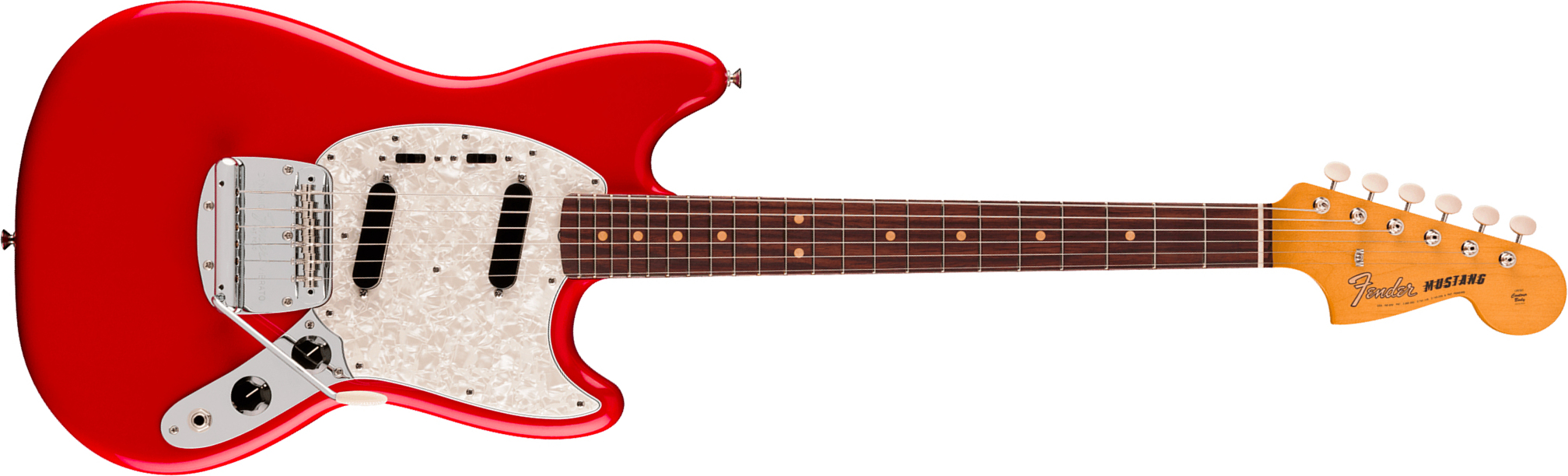 Fender Mustang Mid 60s Vintera 3 Mex Shsc 2s Trem Rw - Dakota Red - Retro rock electric guitar - Main picture
