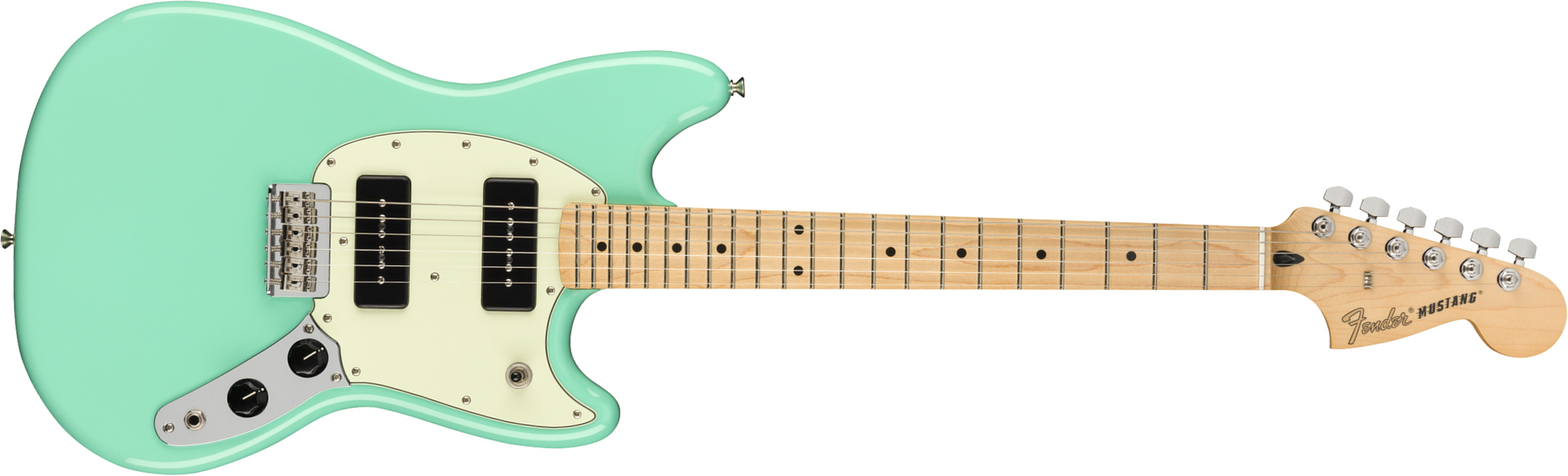 Fender Mustang Player 90 Mex Ht 2p90 Mn - Seafoam Green - Retro rock electric guitar - Main picture