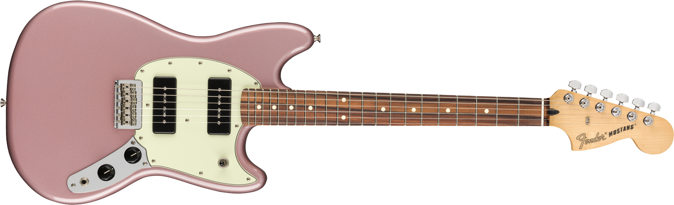 Fender Mustang Player 90 Mex Ht 2p90 Pf - Burgundy Mist Metallic - Retro rock electric guitar - Main picture