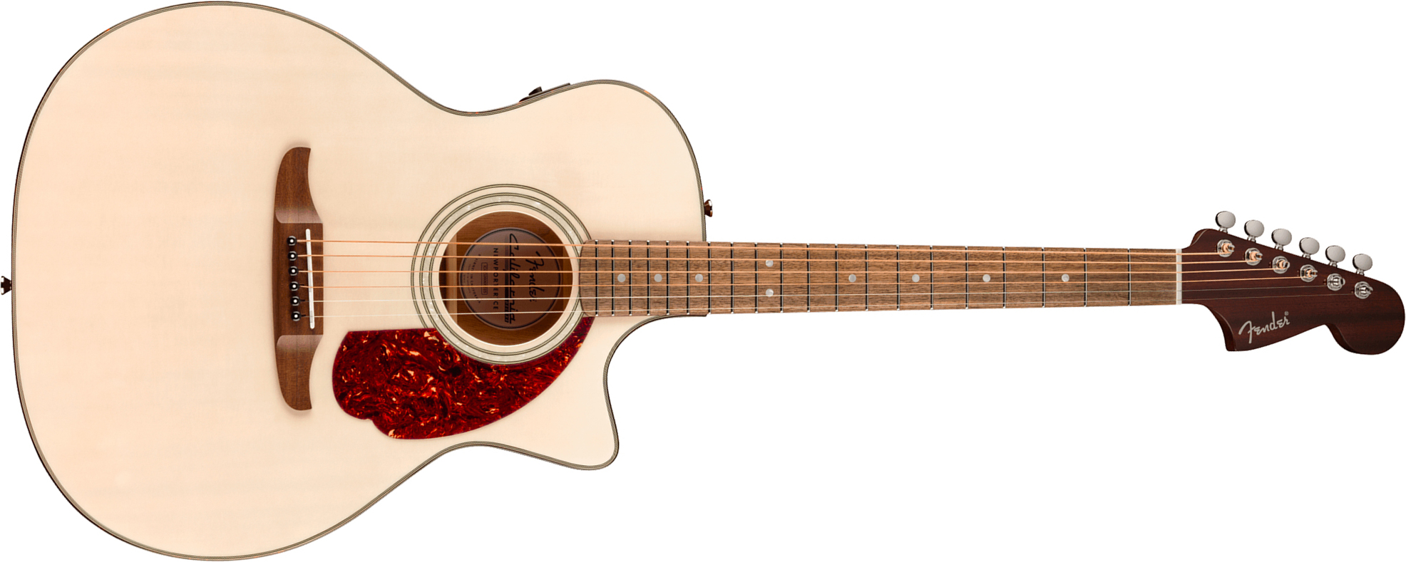 Fender Newporter Deluxe Ce California Auditorium Cw Epicea Acajou Wal - White Blonde - Folk guitar - Main picture