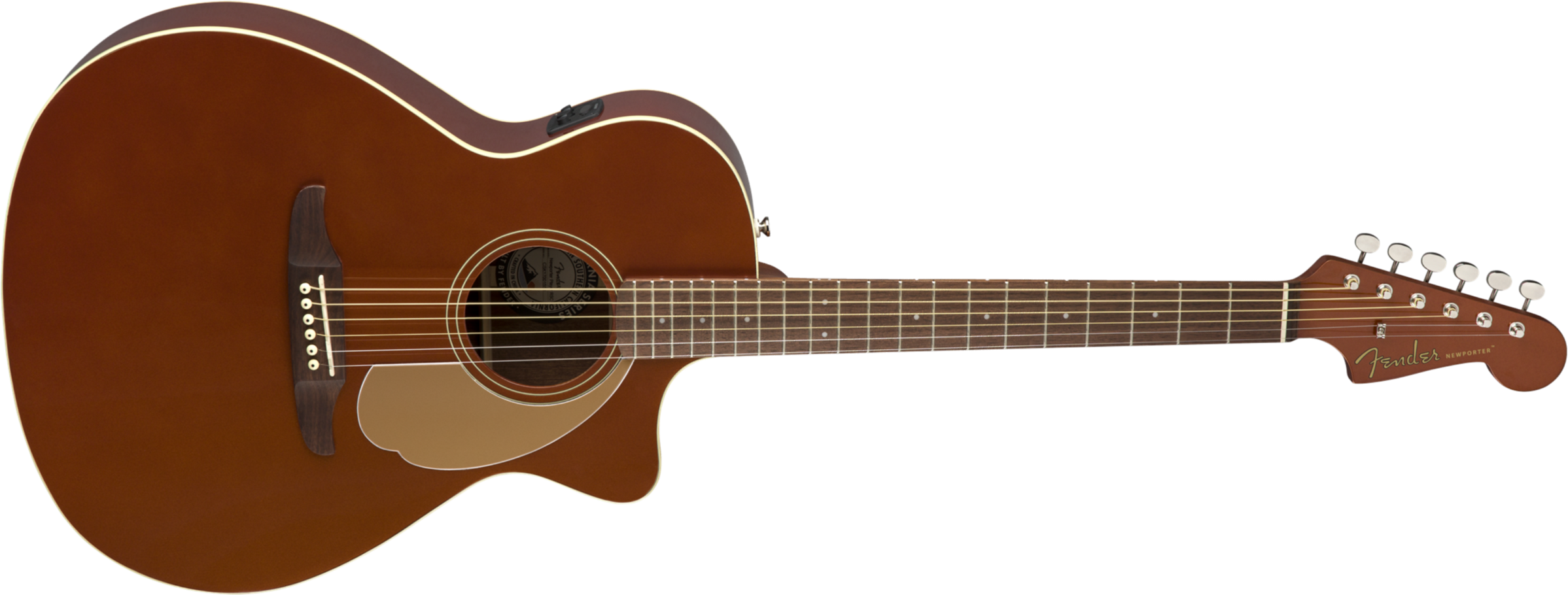 Fender Newporter Player - Rustic Copper - Acoustic guitar & electro - Main picture