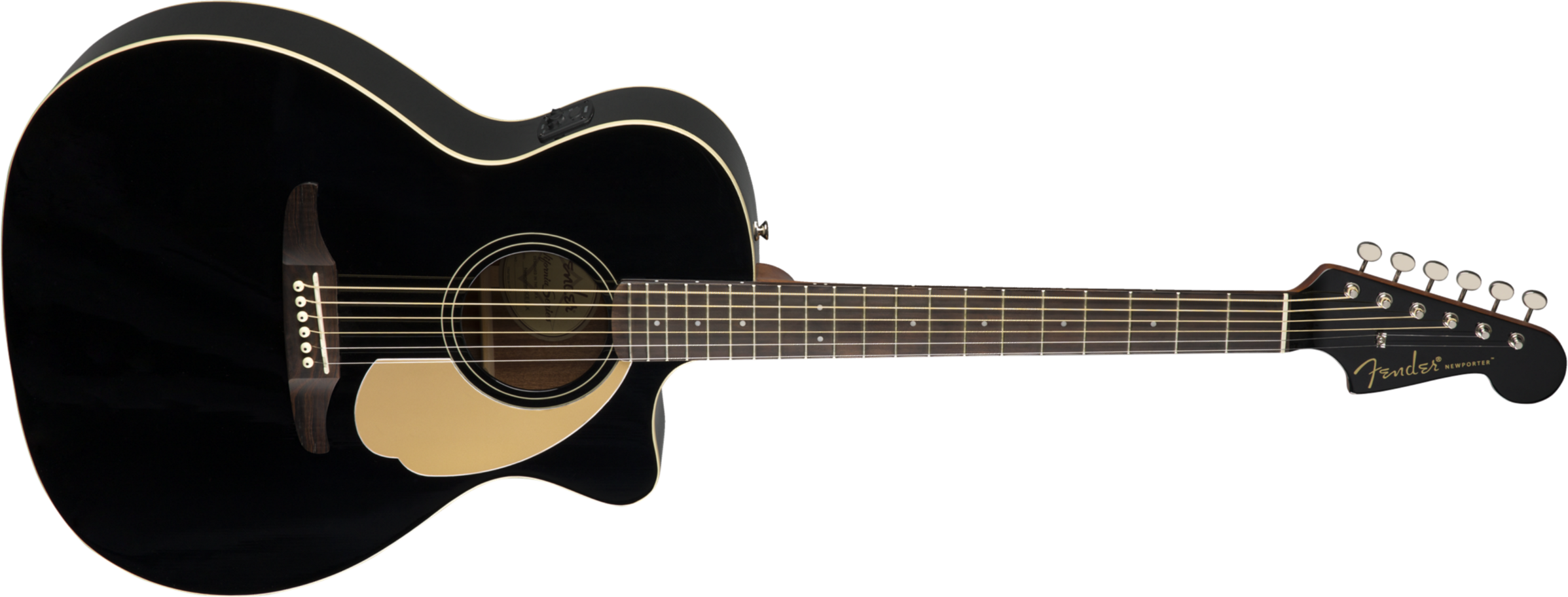 Fender Newporter Player - Jetty Black - Acoustic guitar & electro - Main picture