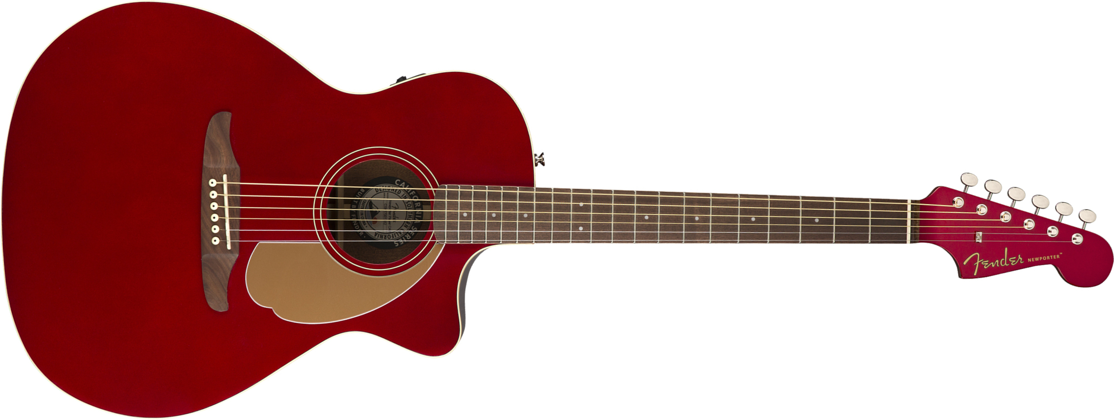 Fender Newporter Player Auditorium Cw Epicea Acajou Wal - Candy Apple Red - Electro acoustic guitar - Main picture