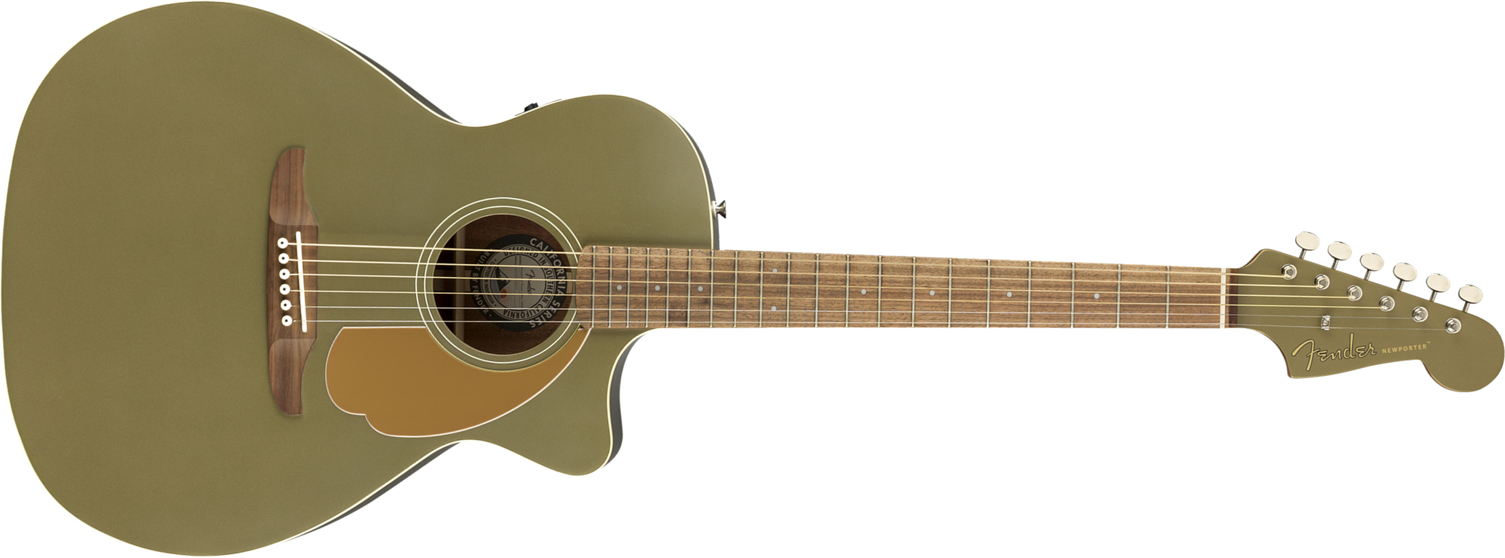 Fender Newporter Player Auditorium Cw Epicea Acajou Wal - Olive Satin - Electro acoustic guitar - Main picture