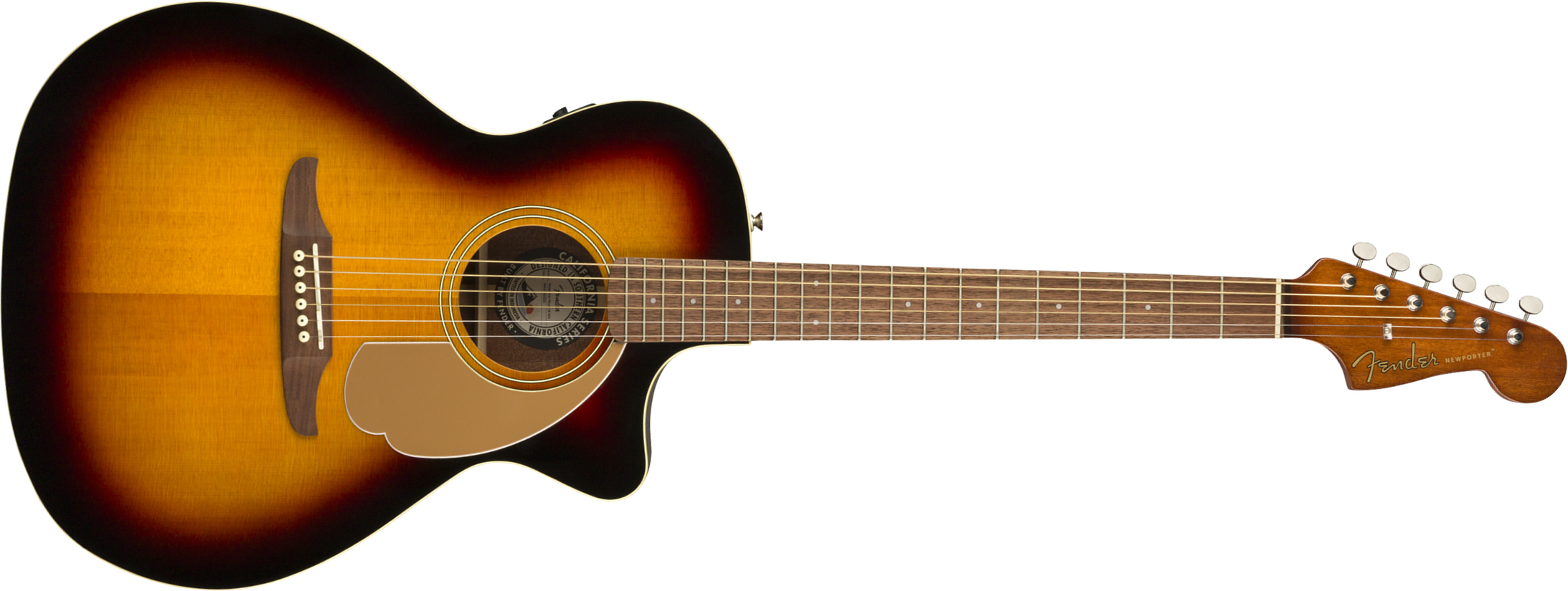 Fender Newporter Player Auditorium Cw Epicea Acajou Wal - Sunburst - Electro acoustic guitar - Main picture