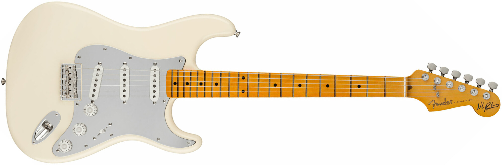 Fender Nile Rodgers Strat Hitmaker Usa Signature 3s Ht Mn - Olympic White - Str shape electric guitar - Main picture